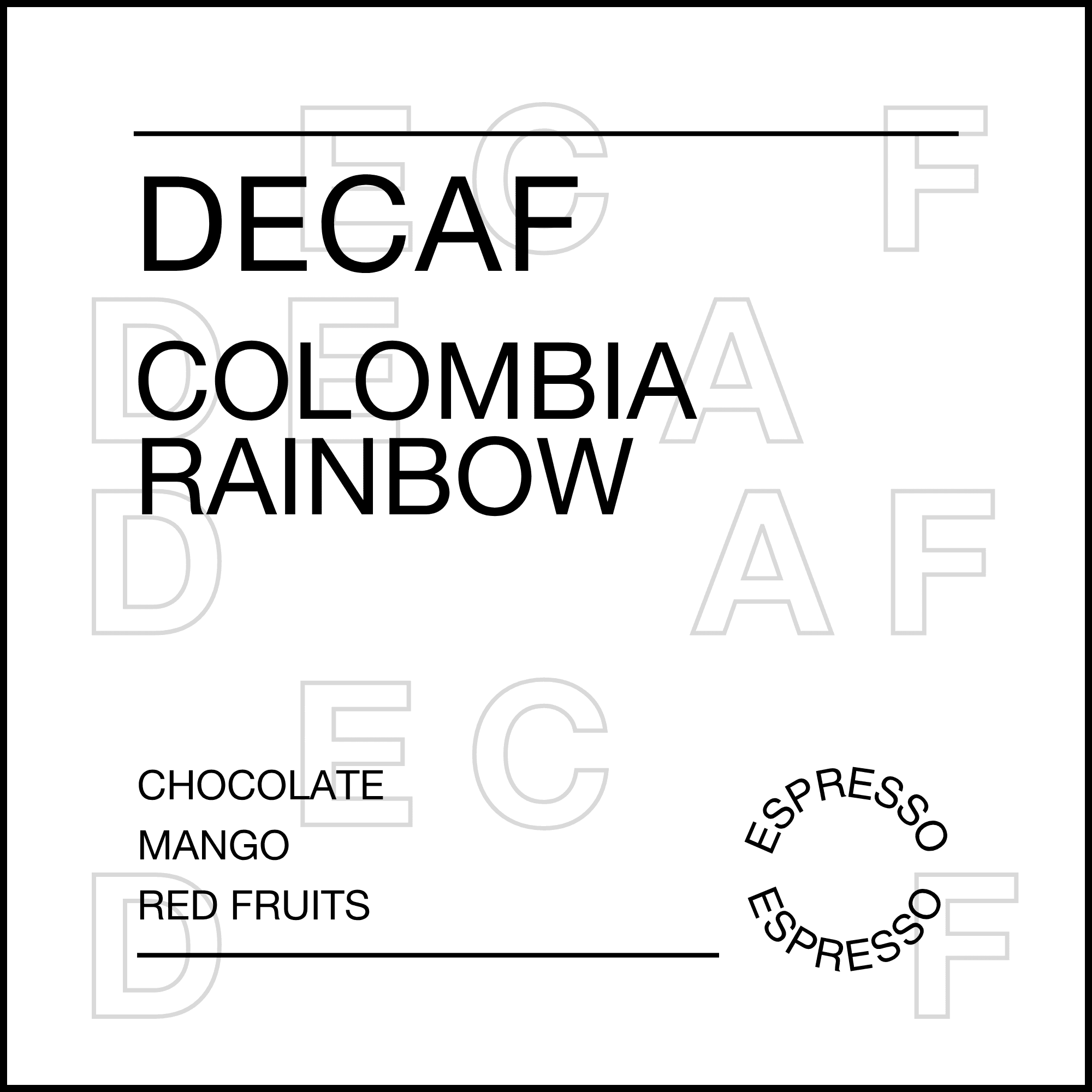 Decaf, Colombia Rainbow