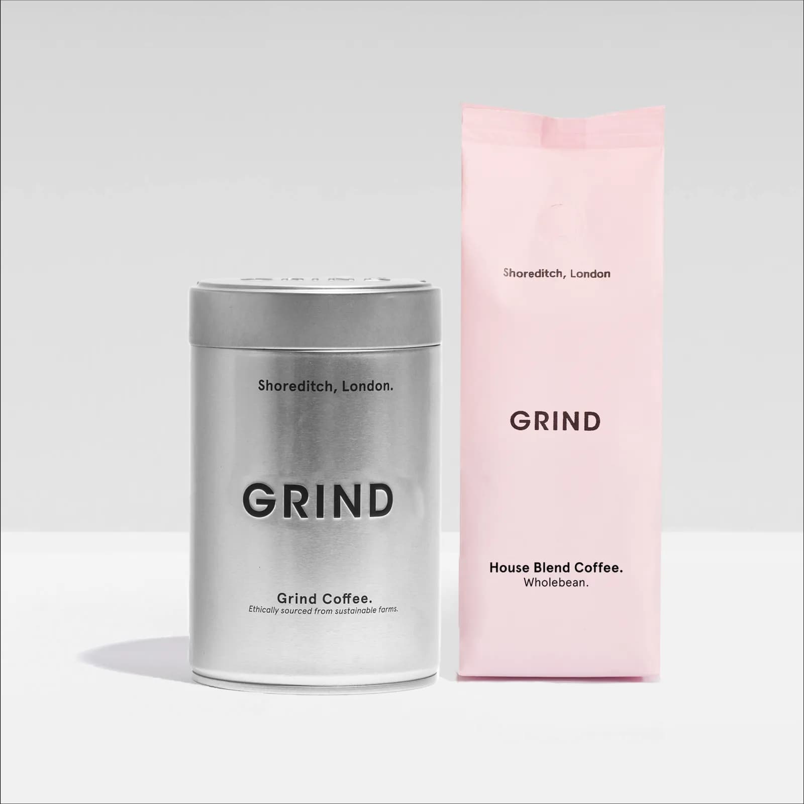 Silver Tin of Grind Coffee