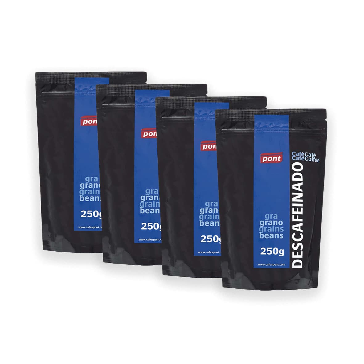 4 Packs Café Descafeinado en grano