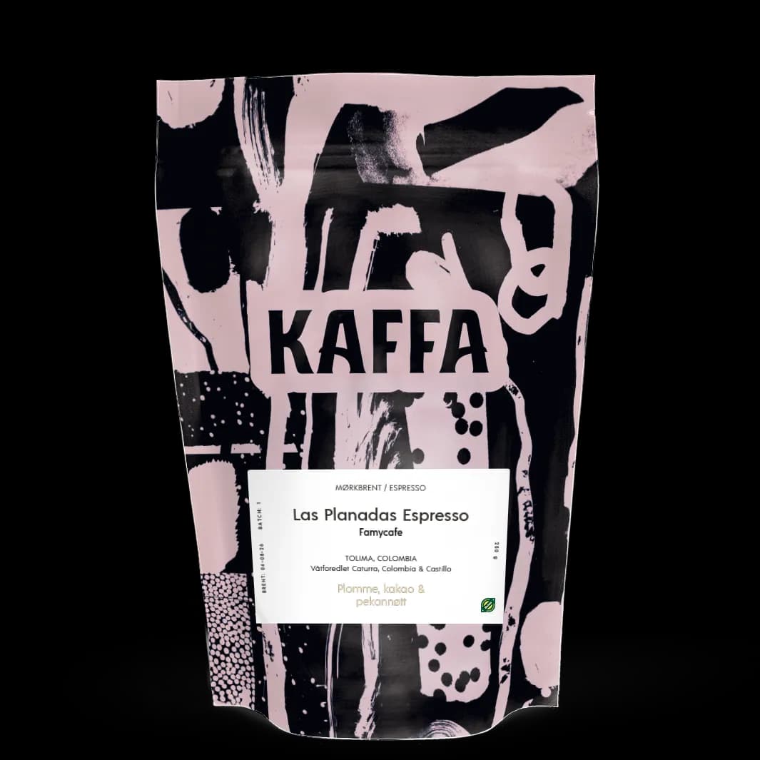 Kaffebønner Mørkbrent Colombia Las Planadas Økologisk
