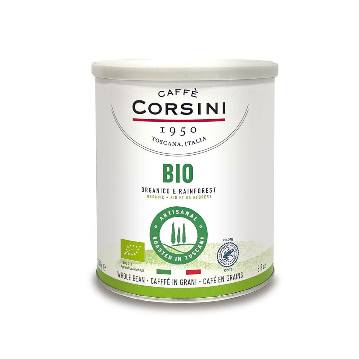 Caffè biologico e Rainforest in grani, BIO | Nuova gamma home Caffè Corsini