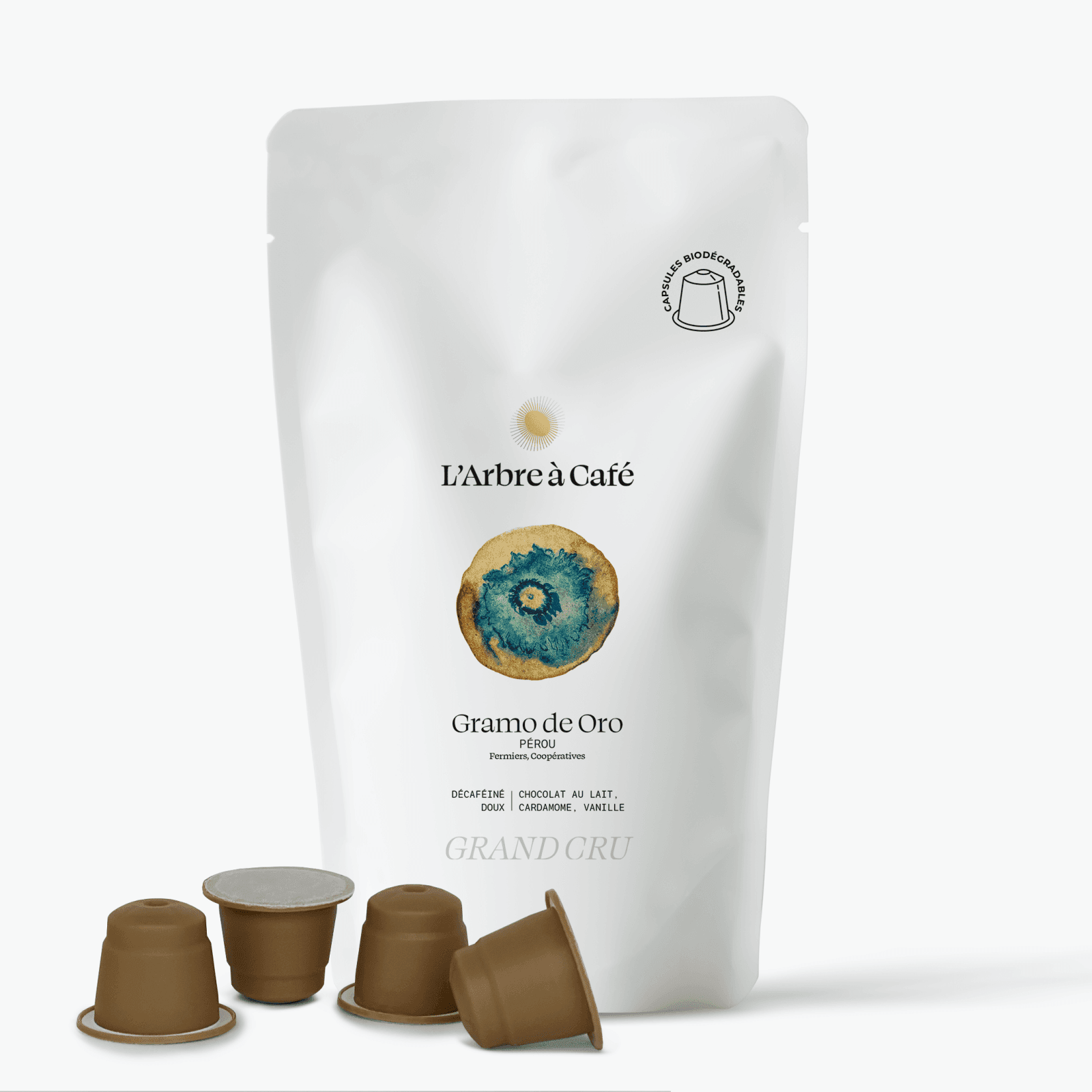 Gramo de oro en capsules bio-dégradables