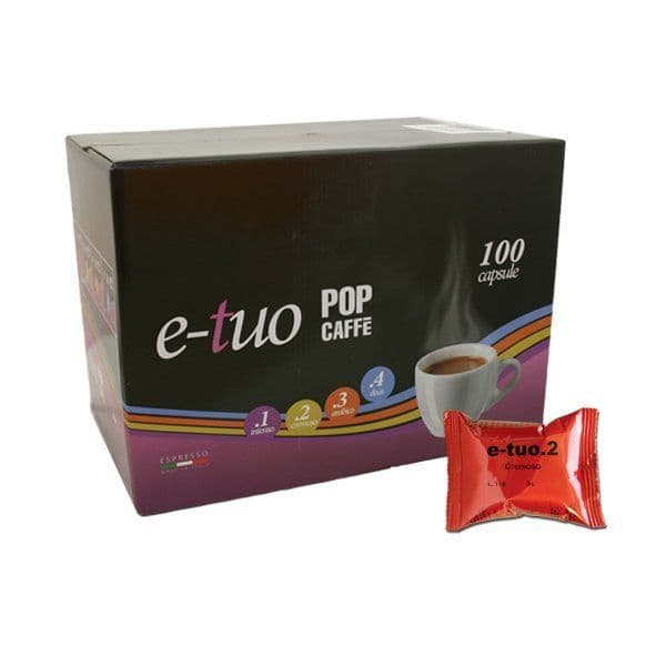 100 capsule Pop Caffè e-tuo 2 Cremoso compatibile Coop – Fiorfiore – Lui