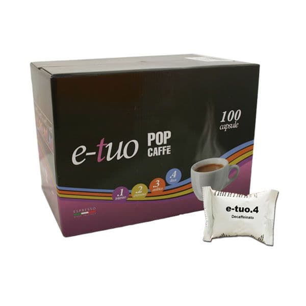 100 capsule Pop Caffè e-tuo 4 Deca compatibile Coop – Fiorfiore – Lui