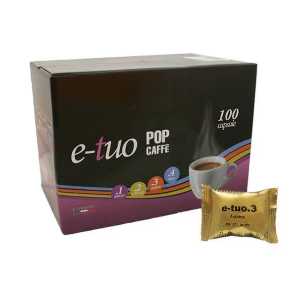 100 capsule Pop Caffè e-tuo 3 Arabica compatibile Coop – Fiorfiore – Lui